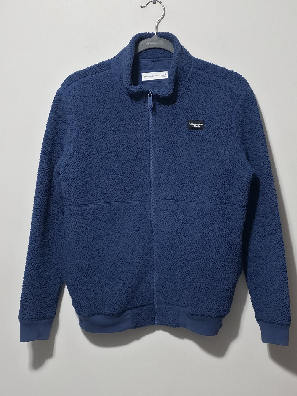 abercrombie kids Navy Blue Sherpa Zip-Up Sweater